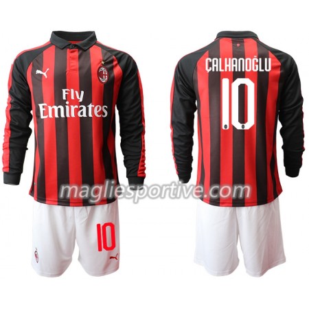 Completo Calcio AC Milan CALHANOGLU 10 Bambino Divisa Prima 2018/2019 ML